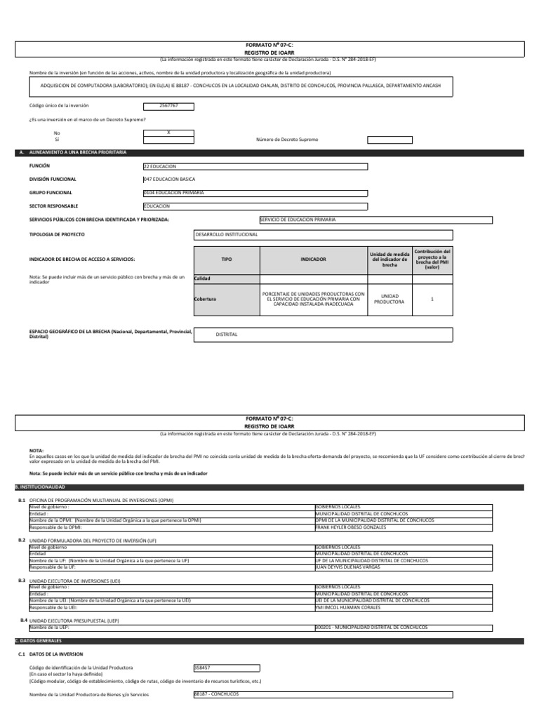 Formato7c Chalan | PDF