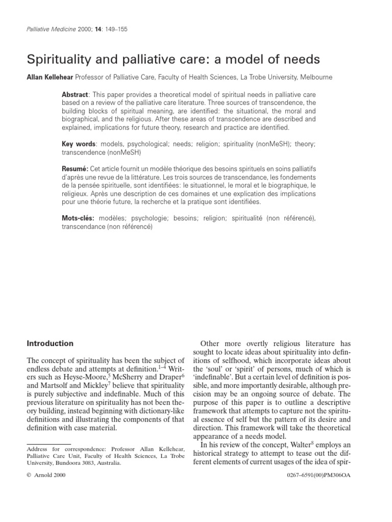 Palliative Care And Quality Of Life For Chronic Illness Patients – Part 6: The Intersection Of Spirituality And Palliative Care