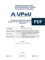 Universidad Peruana Unión Facultad de Ciencias de La Salud Escuela Profesional de Psicología