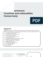 Clase XI - Reflexive Pronouns Countries and Nationalities Human Body
