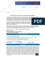 Actualización periódica declaración vinculación seguros