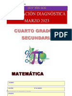 Evaluación diagnóstica de matemática para cuarto grado de secundaria
