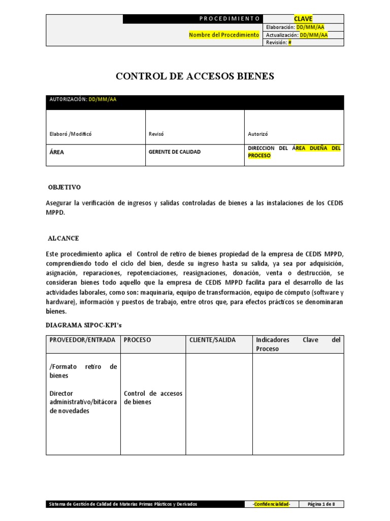 Control de Accesos a Bienes CEDIS MPPD | PDF | Bienes | Blog