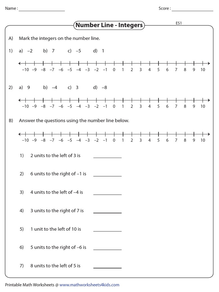 Number Line Easy1 | PDF