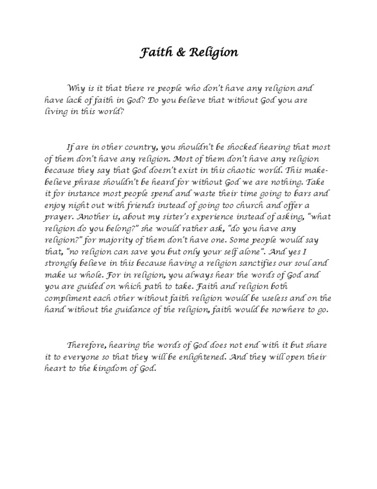 The Importance of Faith and Religion | PDF | Faith | Religious Faiths