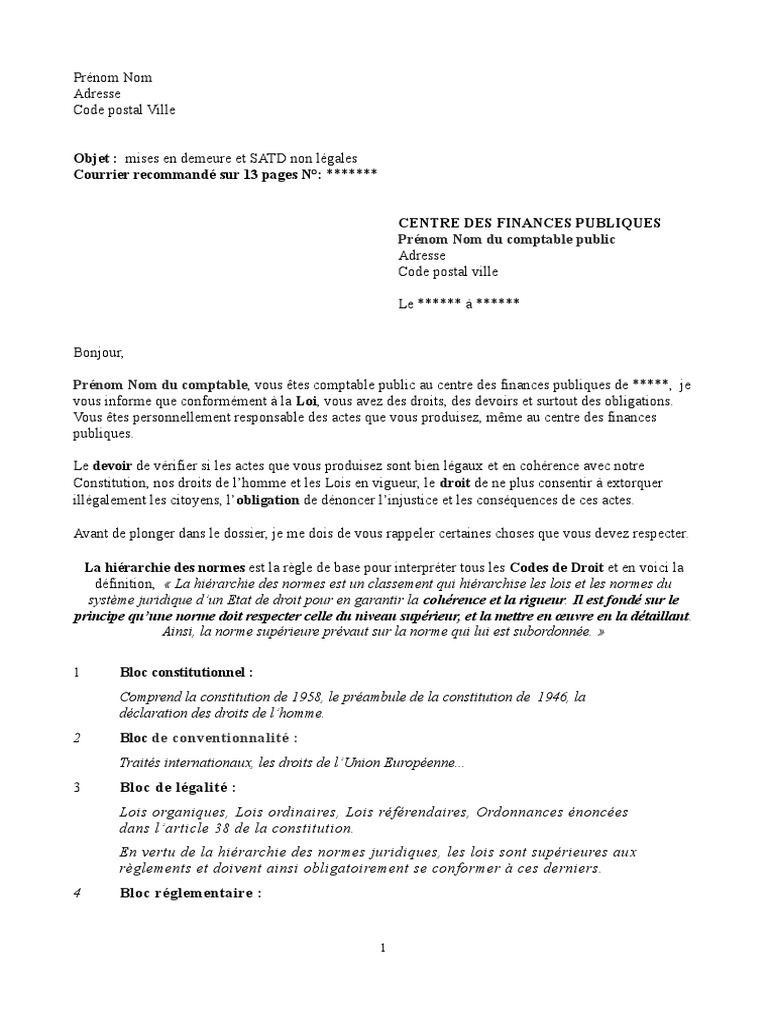 Contestation des SATD et mises en demeure | PDF | Codification (Droit ...