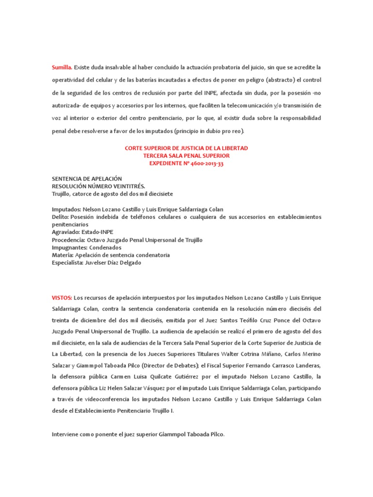 Sentencia Penal | PDF | Sentencia (ley) | Derecho penal