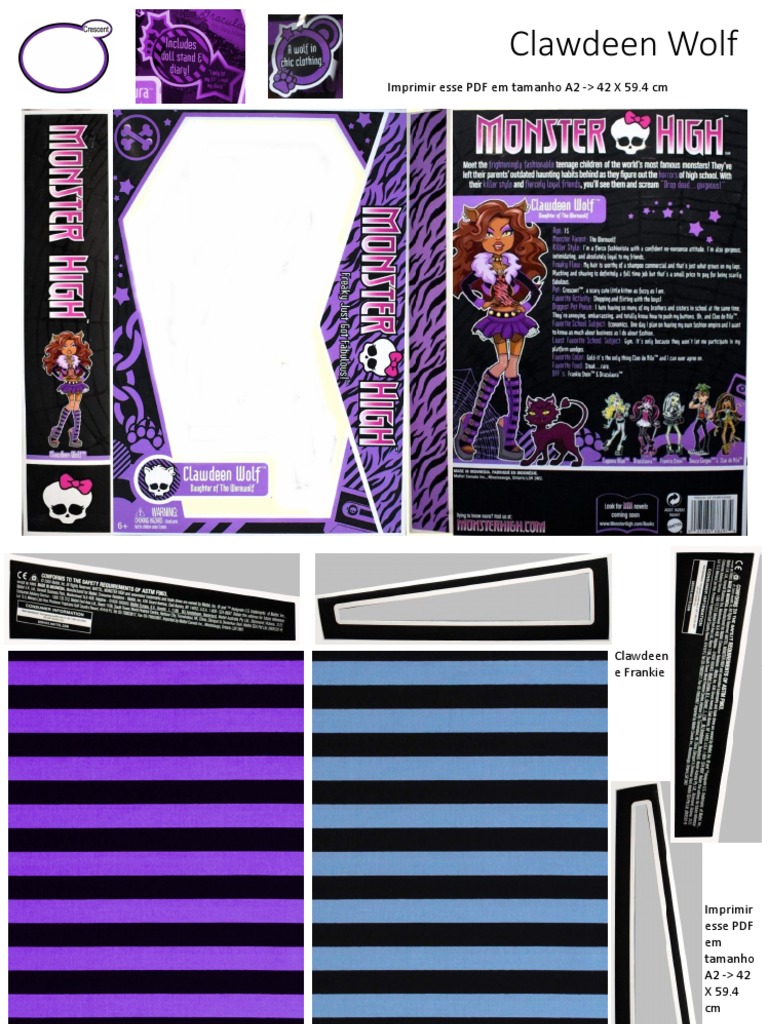 Caixas Das Monster High para Imprimir em Folha A2 - Certo. | PDF, image size:768x1024