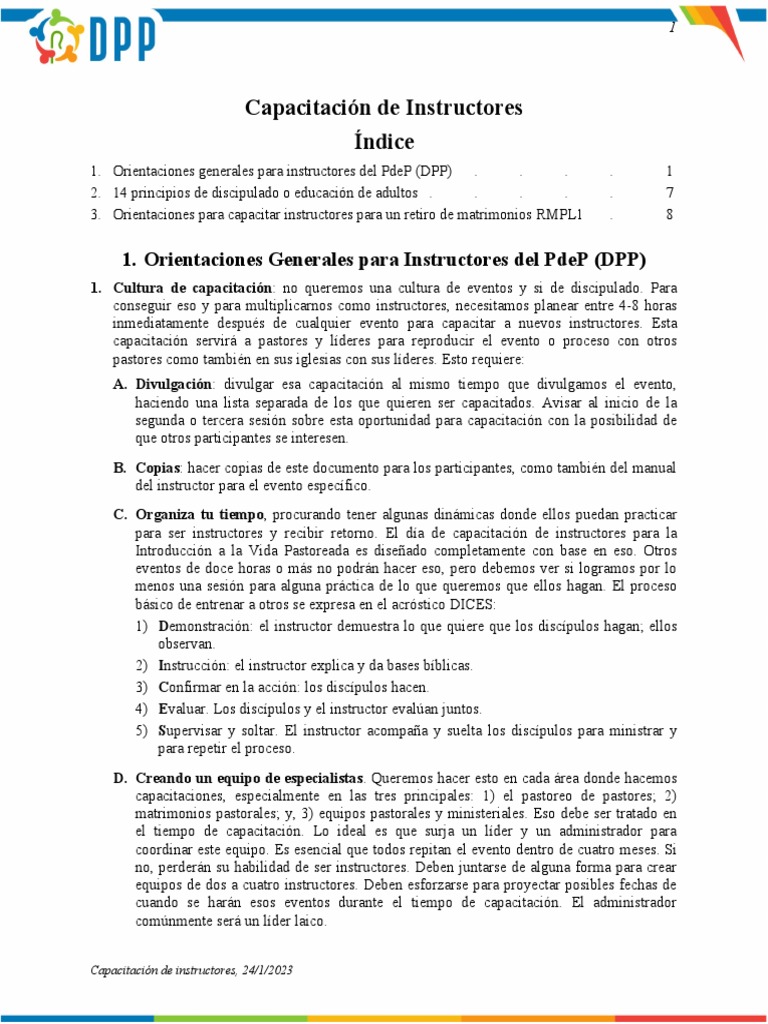 3. Capacitacion de Instructores | PDF | Aprendizaje | Oración