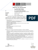 Informe #016 - 2023 - SGGCH-GCH-GM-MPC A: Arq. Hugo Alvarez Trujillo DE: Arq. Eliluz Palomino Mormontoy Referencia Asunto: Fecha