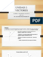 Unidad 2: Vectores: Álgebra Y Geometría Analítica AÑO 2022