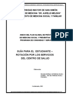 Universidad Mayor de San Simón: Guía para El Estudiante - Rotación Por Los Servicios Del Centro de Salud