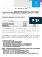 Edital de Matrículas - 2023: Circular Nº DG 35/2022