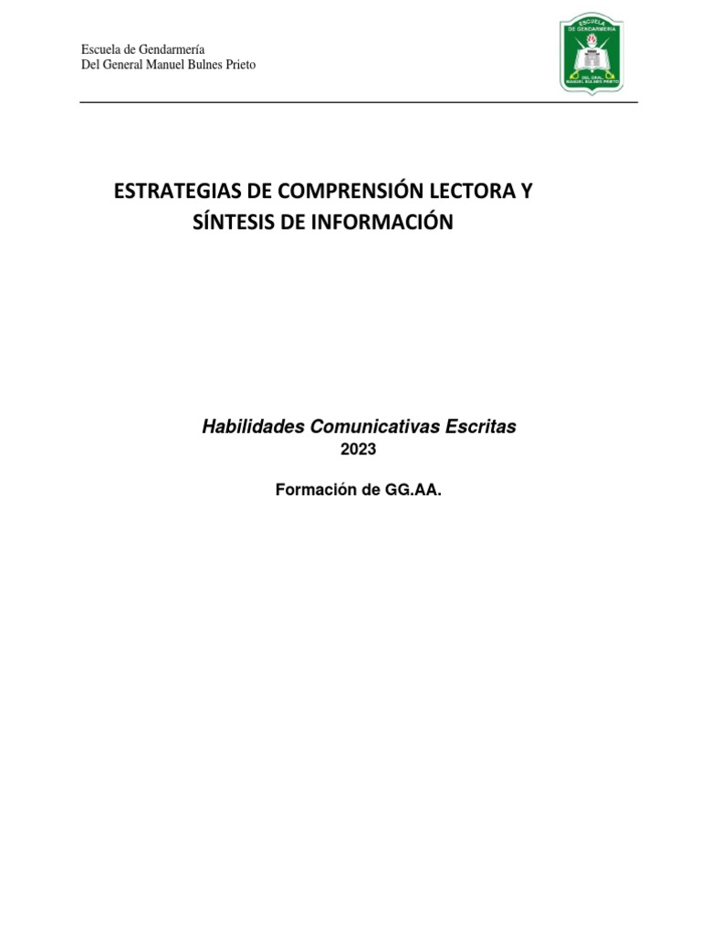 Apuntes Estrategias Comprension Lectora Y Sintesis Para Pdf 2023 Clase2
