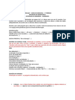 Emescam - Curso de Medicina - 3° Período Disciplina de Semiologia I Atividade de Anamnese - 05/08/2021