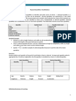 Physical Quantities Classification Worksheet