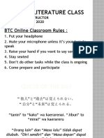 Japanese Literature Class: BTC Online Classroom Rules