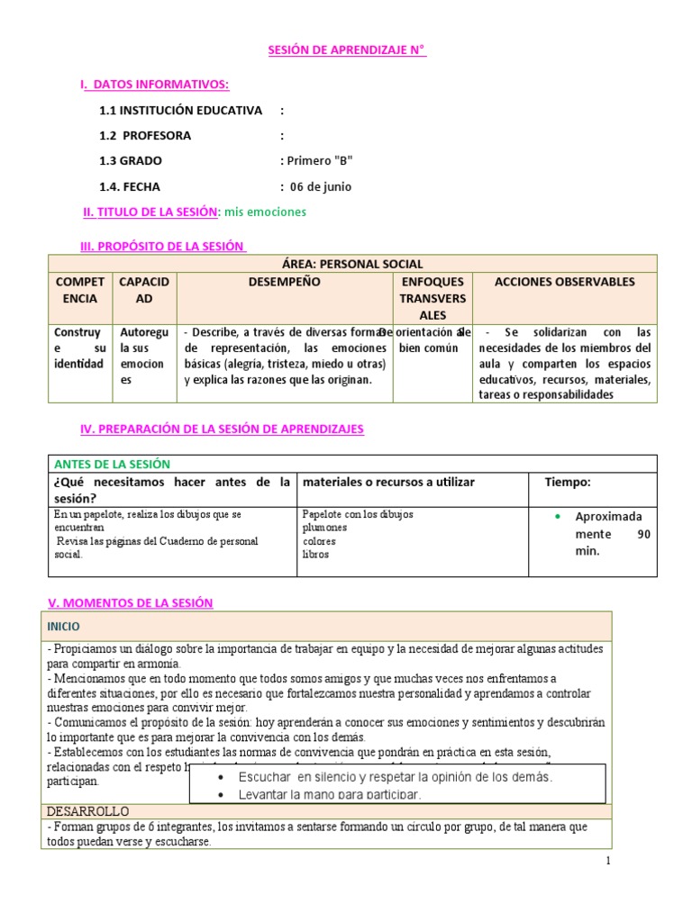 Expresión de emociones en el aula | PDF | Las emociones | Aprendizaje