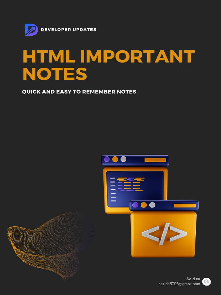 Complete HTML Notes 1681809769 | PDF | Html Element | Html
