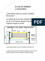 Altura de La Red de Voleibol Femenino y Masculino