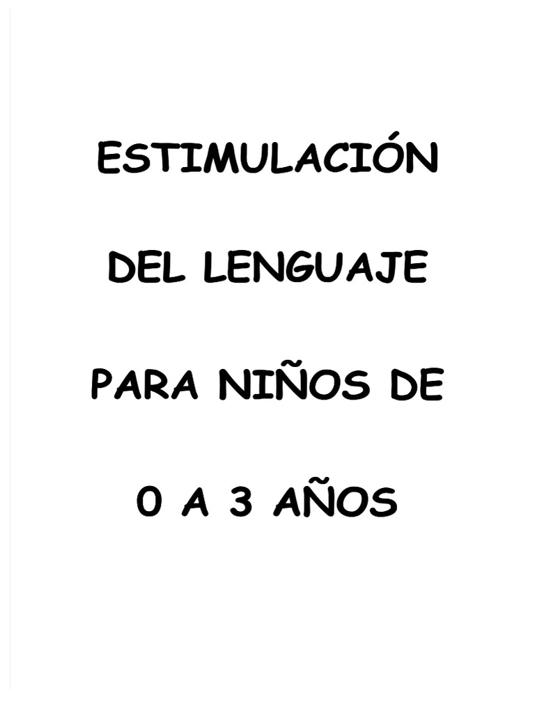 Estimulación Estimulación Del Lenguaje Del Lenguaje para Niños de para ...