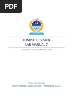 Computer Vision Lab Manual 7: University of Agriculture, Faisalabad (Uaf)