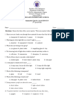 Bocawe Elementary School Summative Test No. 2 in SCIENCE 5