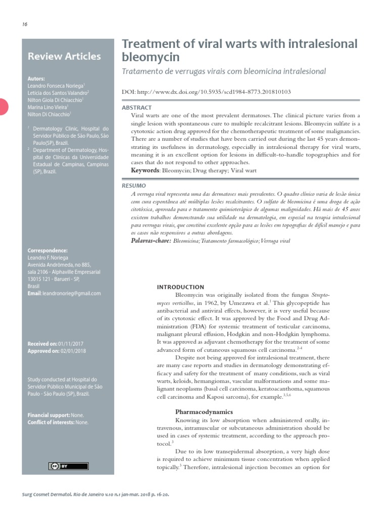 v10Treatmentofviralwartswithintralesionalbleomycin PDF
