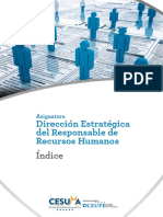 Índice de La Asignatura - Dirección Estratégica Del Responsable de RRHH