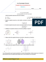 EXAMEN FINAL DE MATEMÁTICAS Calculo LM