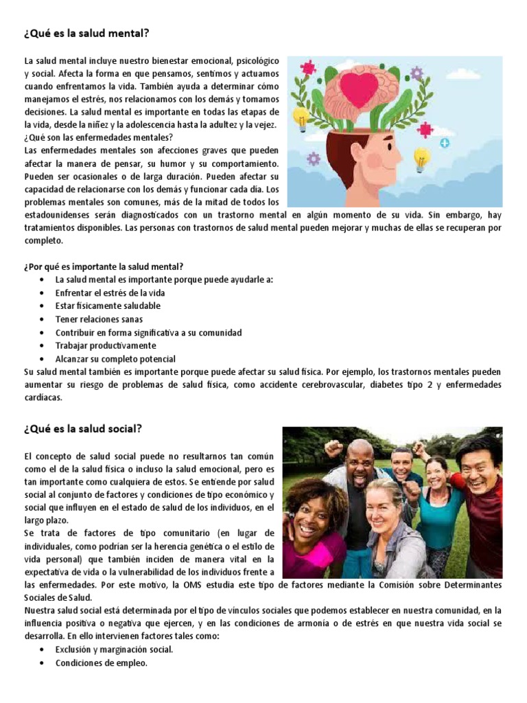 Qué Es La Salud Mental | PDF | Salud mental | Mente