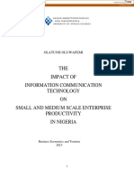 THE Impact of Information Communication Technology ON Small and Medium Scale Enterprise Productivity in Nigeria