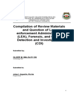 Compilation of Review Materials and Question of Law Enforcement Administration (LEA), Forensic, and Crime Detection and Investigation (CDI)