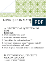 Long Quiz in Math 7 4TH Q