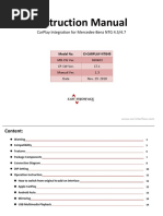 Instruction Manual: Carplay Integration For Mercedes-Benz NTG 4.5/4.7