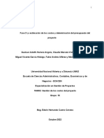 Fase 3 La Estimación de Los Costos y Determinación Del Presupuesto Del Proyecto V1