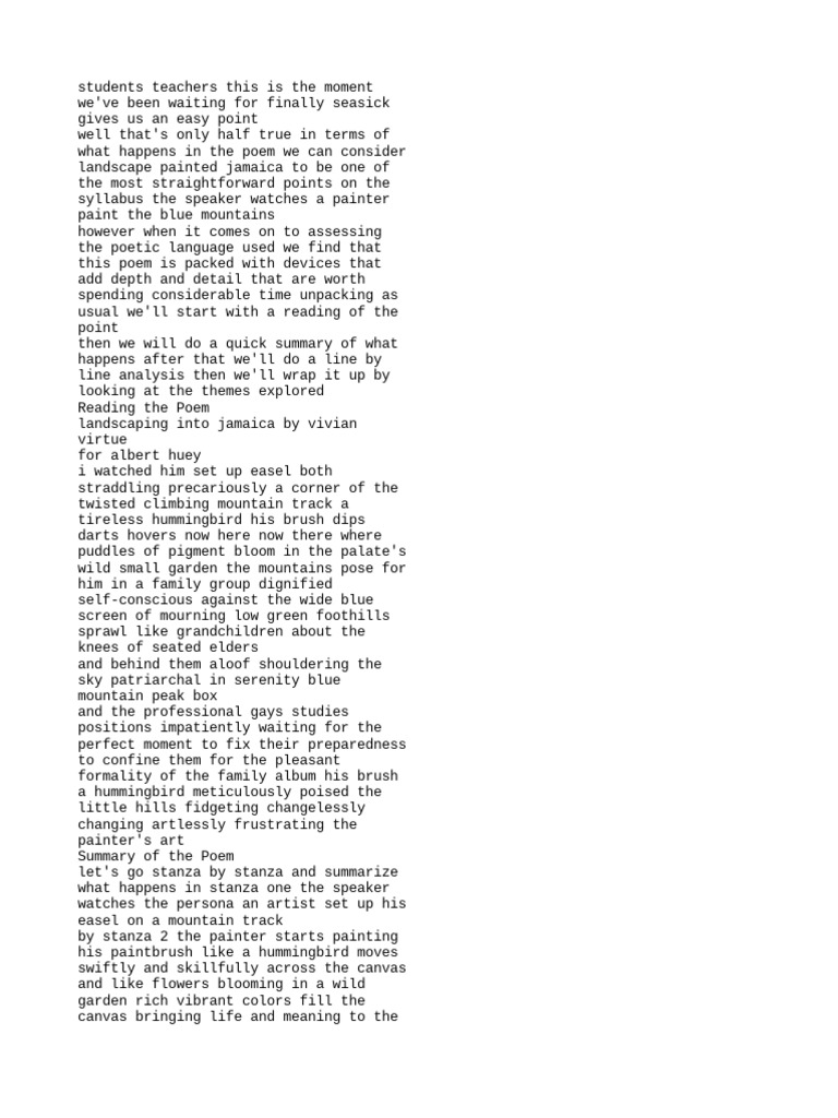 Poem Analysis 3 | PDF | Paintings | Plastic Arts