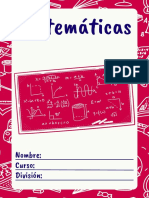 Dibujo A Mano Objetos Escolares Matemáticas Carátula A4