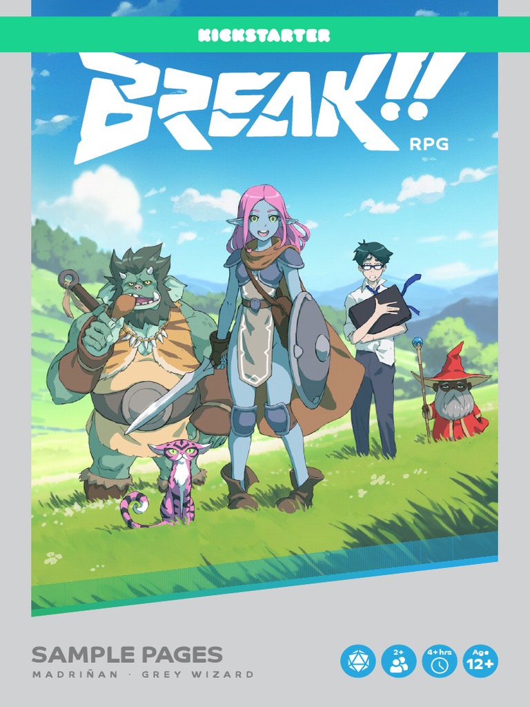 Break!! RPG Kickstarter Sample PDF Role Playing Tabletop Games