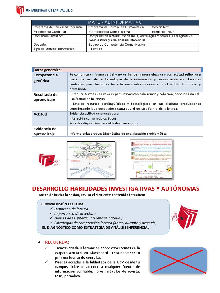 Material Informativo | PDF | Comprensión lectora | Ciencia cognitiva
