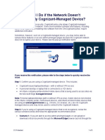 What Should I Do If The Network Doesn't Recognize My Cognizant-Managed Device?