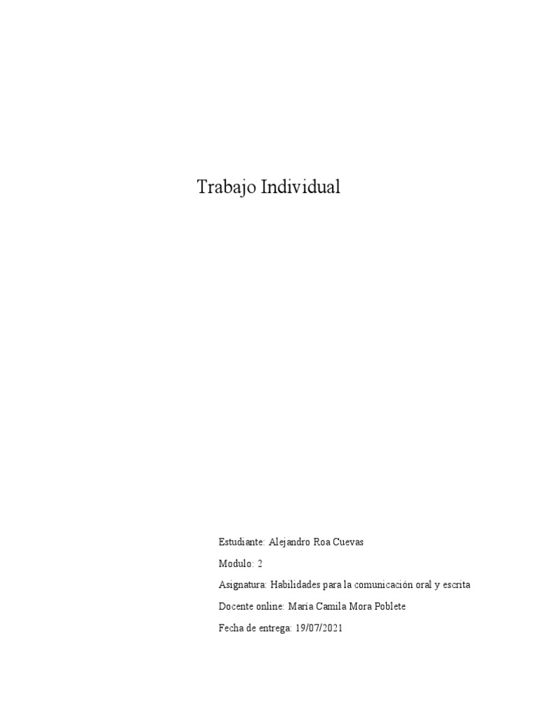 Alejandro Roa, Trabajo Individual M2, Habilidades para La Comunicaciòn ...