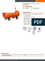 Compresor de Aire de 240 LTS, Horizontal: Características