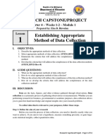 Research Capstone - Q4 - W1 2 - M1 - LDS - Establishing Appropriate Method of Data Collection - RTP