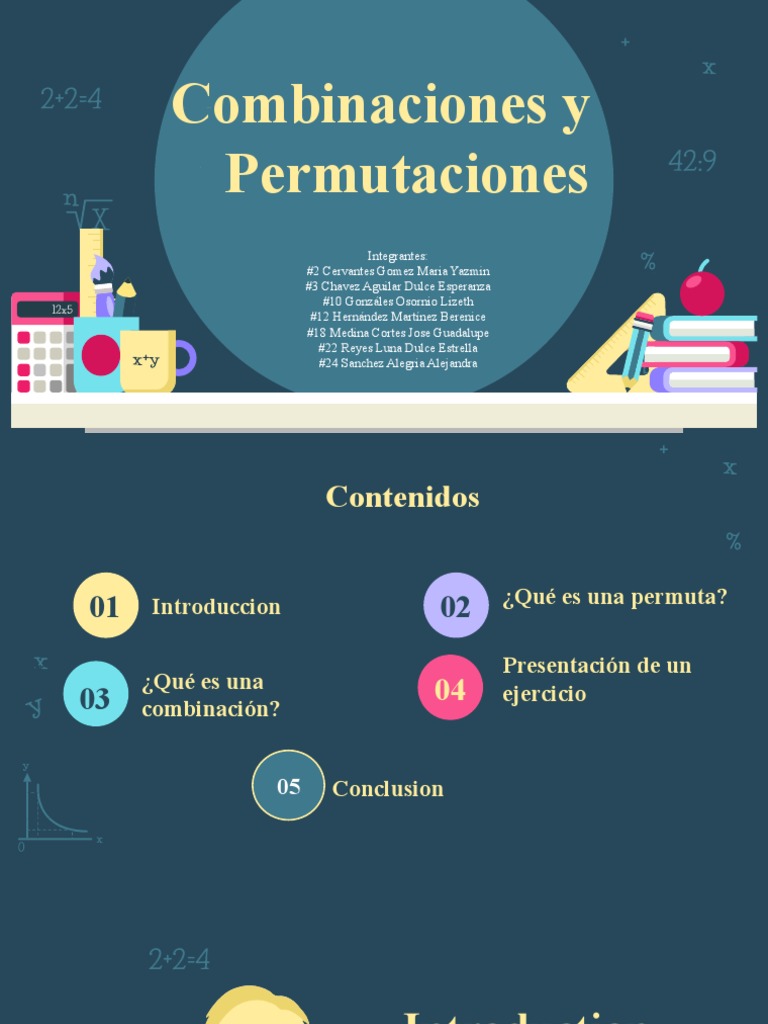 Combinaciones y Permutaciones en Matemáticas | PDF | Permutación ...