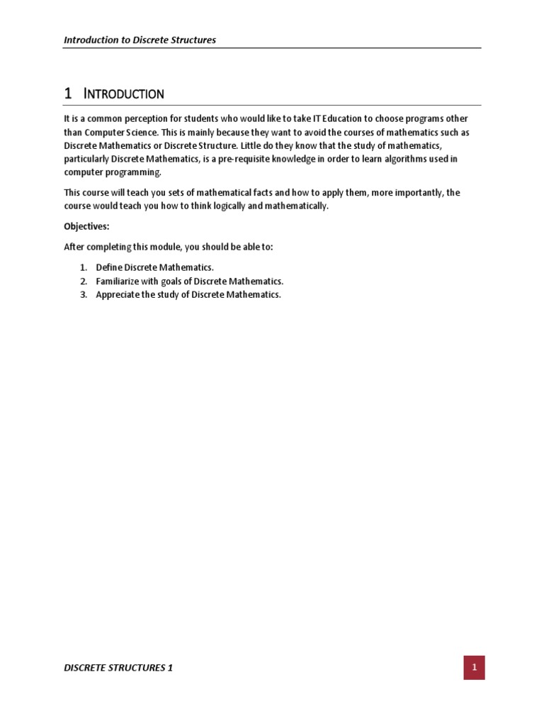 Week 1 - Introduction To Discrete Structures-Merged | PDF | Logic ...