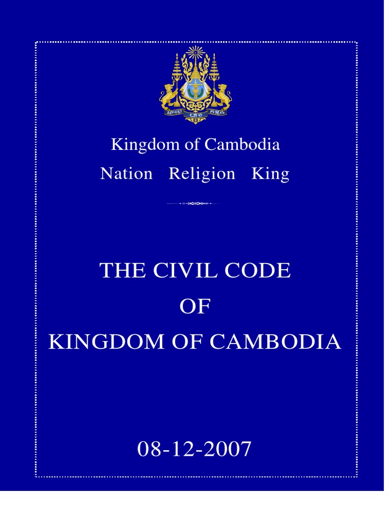 3 The Civil Code OF Kingdom of Cambodia PDF Legal Guardian Ownership