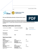 Booking Confirmation and Invoice