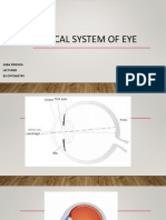 Optical System of Eye: Saba Pirzada Lecturer Bs Optometry