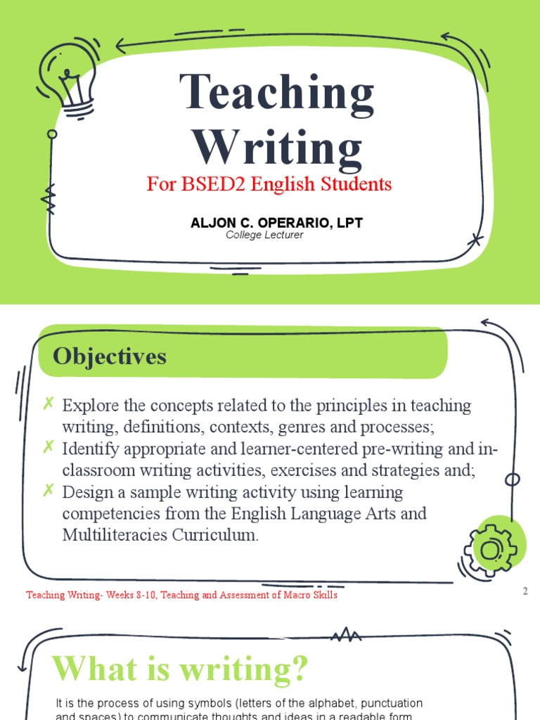 Teaching Writing: Strategies and Genres | PDF | Writing | Learning